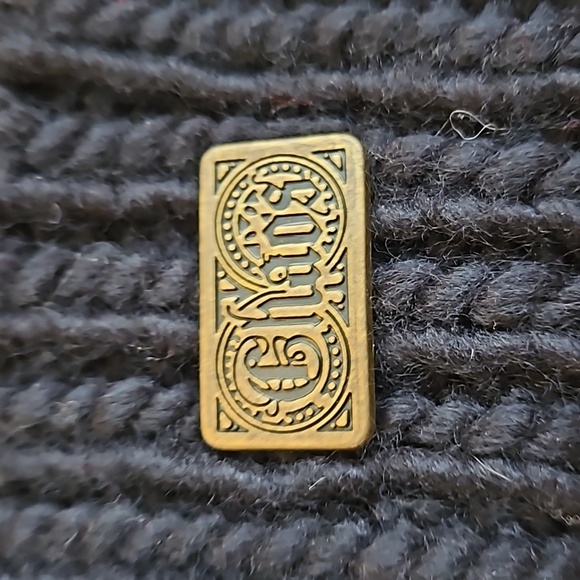 CHAOS Pompom Hat Beanie Black with Rhinestones and Gold Thread - Picture 2 of 7